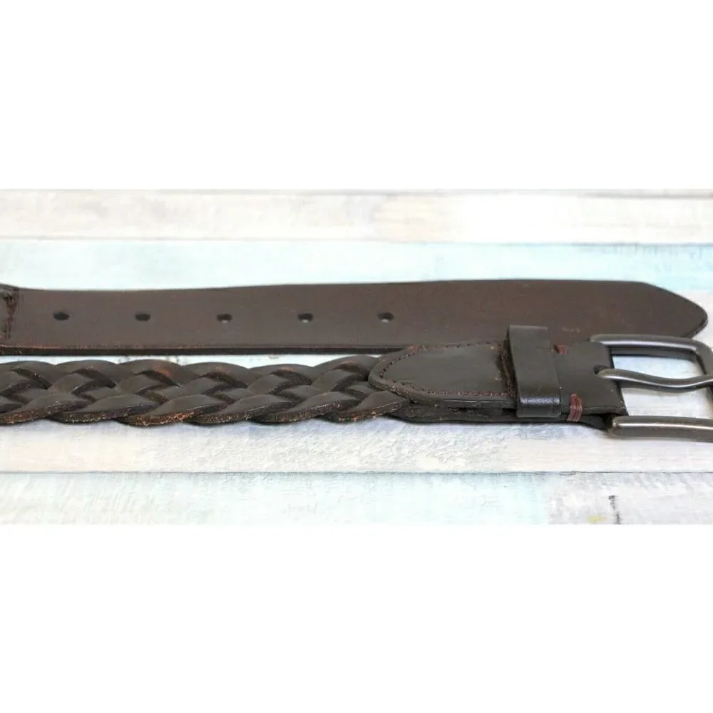 CLASSIC BRAIDED BROWN GENUINE LEATHER 1.25